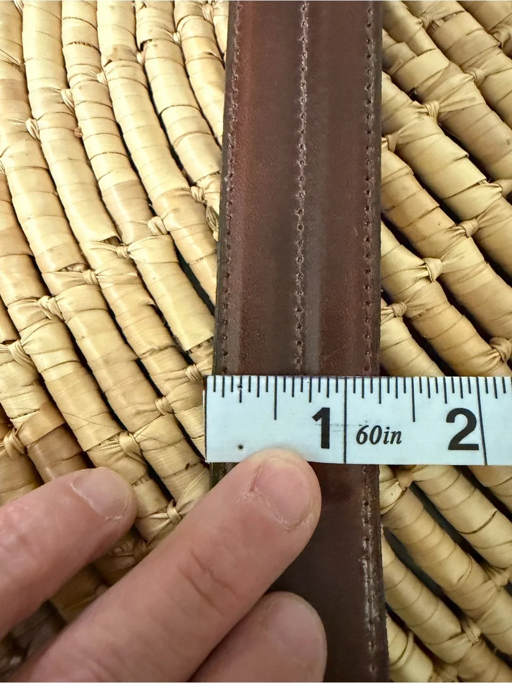 Unisex mahogany brown Leather Belt 34-38” waist